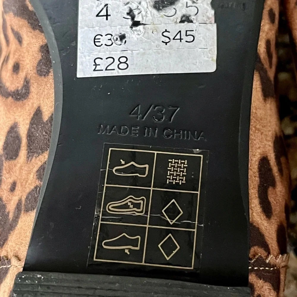 Womens Topshop Leopard Print Lace-up Flat -multicolor slip on flap 4/37 - Picture 13 of 13